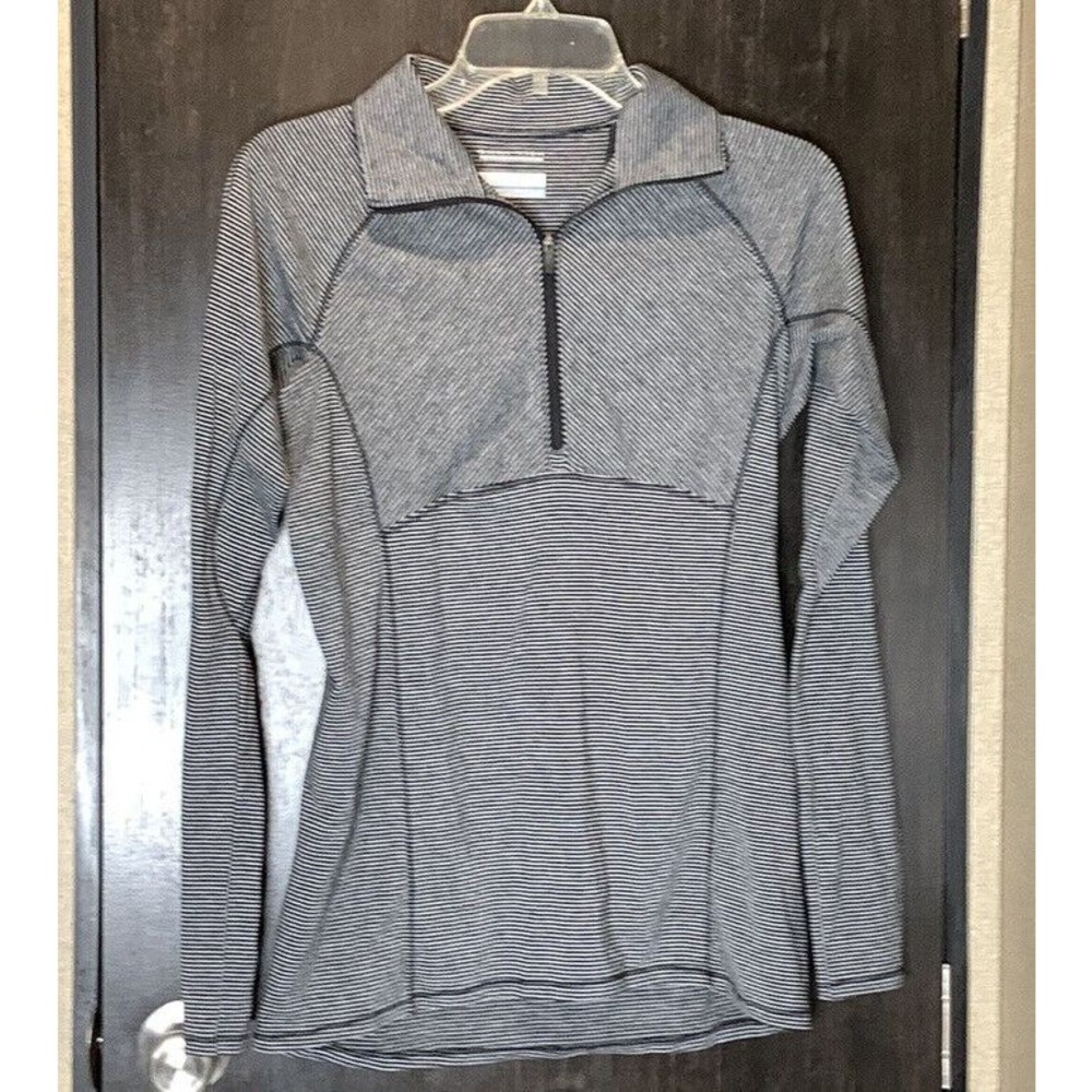 COLUMBIA Striped Omni Wick Shirt S/P with zipper front